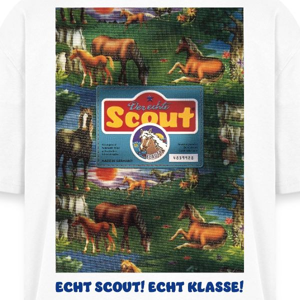 Scout Retro Backprint BEAUTY, Druck hinten in Nahaufnahme