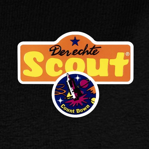 Scout Retro Logo COUNT DOWN, Druck vorne in Nahaufnahme