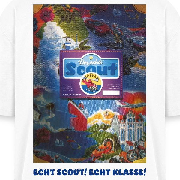 Scout Retro Backprint HOPPER, Druck hinten in Nahaufnahme
